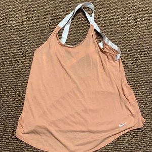 Pink and white Nike tank top